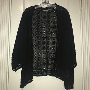 ZARA Lace Kimono-cut Cardigan